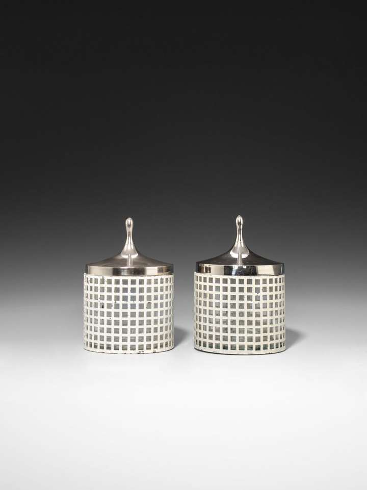 A PAIR OF BISCUIT BOXES